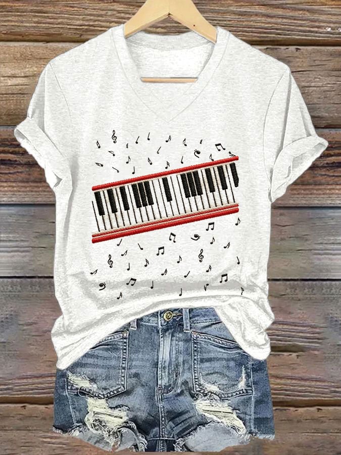 T-Shirt stampata a maniche corte casual da donna