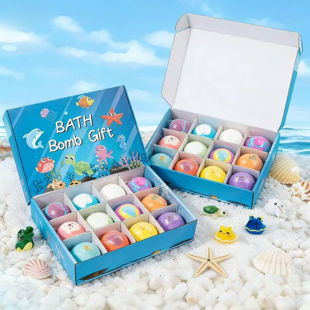 🛁🐣Bombe da Bagno per Bambini – Confezione da 12 con Giocattoli a Sorpresa all'Interno, Ideali per Cesti Pasquali