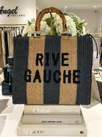 Borsa a Strisce con Manico in Bambù Rive Gauche (3 Colori)
