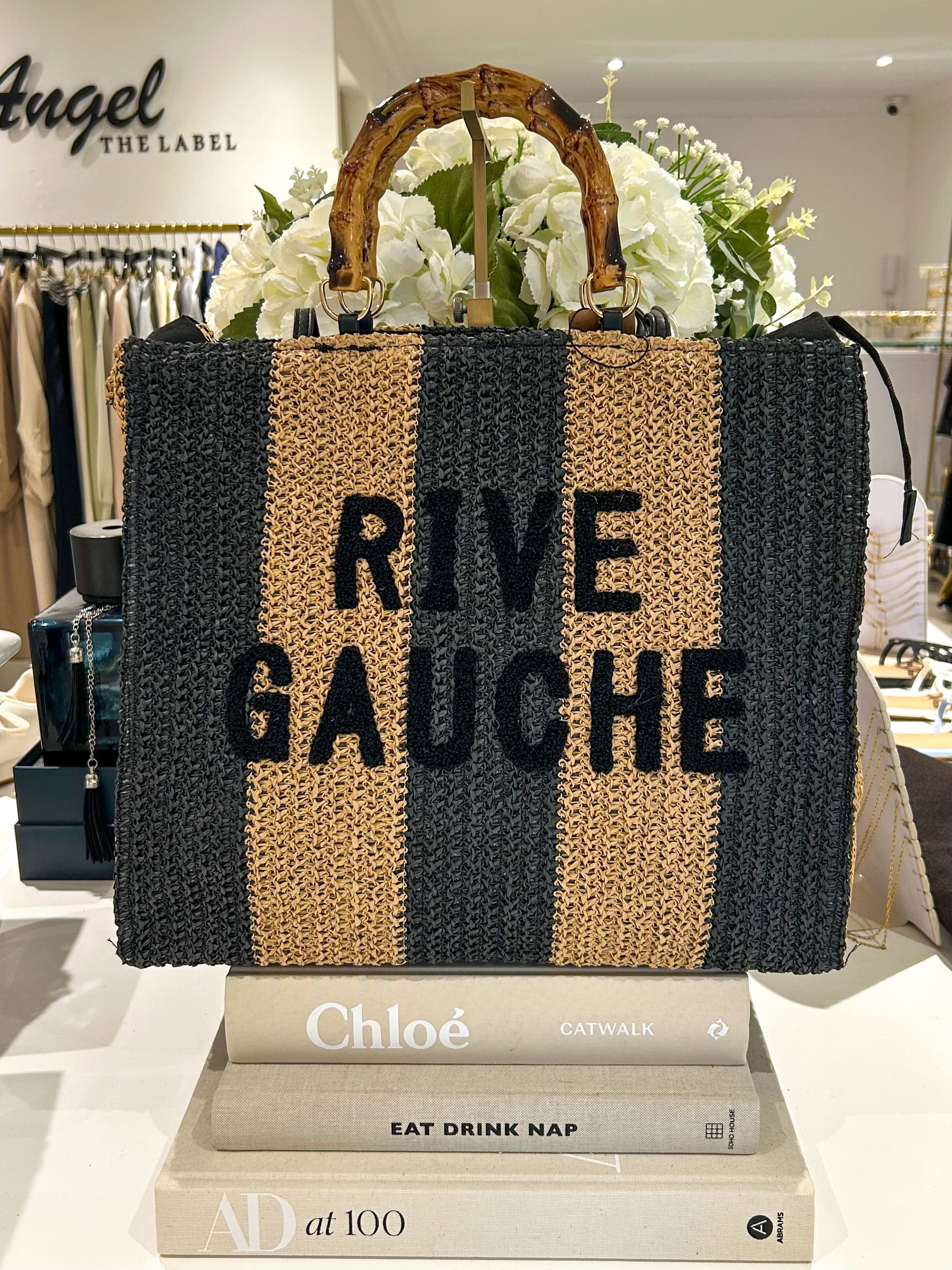 Sac Rive Gauche à anse en bambou rayé (3 coloris)