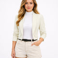 [2026.COUTURE] Rue Cambon, Blazer Cropped Con Maniche Drappeggiate