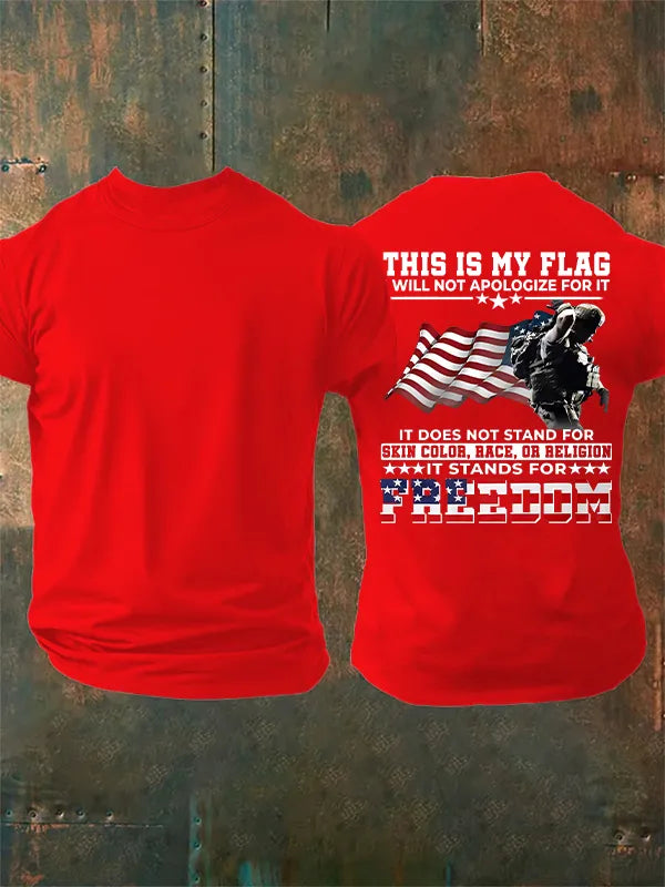 Uomo T-shirt con stampa THIS IS MY FLAG