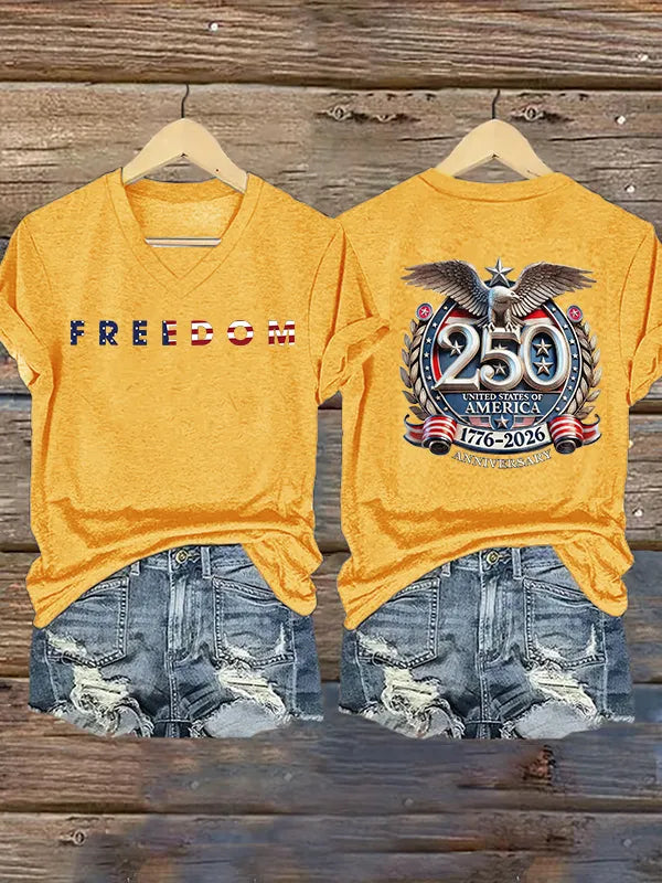 T-shirt stampa FREEDOM da donna