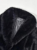 Manteau pour femme en fausse fourrure, couleur unie, devant ouvert, élégant, manches longues, col cascade, vêtement d'extérieur pour l'automne et l'hiver, vêtements pour femmes à porter au quotidien, vêtements pour femmes