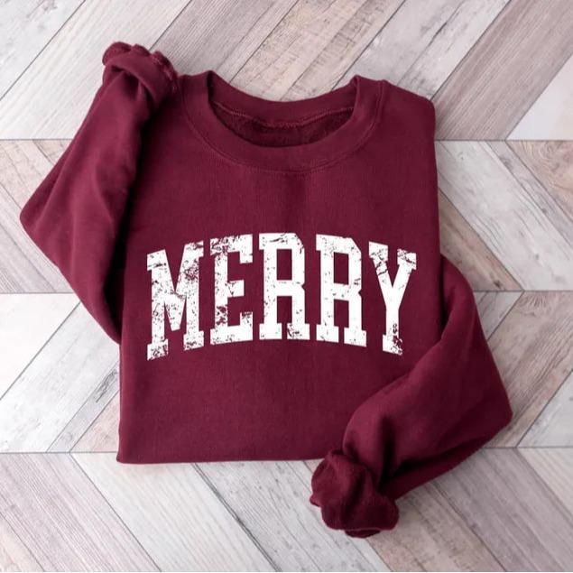 Sweat-shirt rétro "Joyeux Noël", Sweat-shirt "Joyeux Noël", T-shirt de Noël pour femme, Pull festif de Noël, Cadeau de Noël mignon, T-shirt de Noël