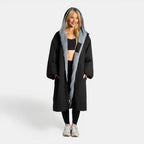 Peignoir de Séchage Imperméable Coupe-Vent, Robe de Changement Doublée Polaire Sherpa Douce, Manteau Veste à Capuche Surdimensionné à Manches Longues pour Enfants, Adultes, Hommes, Femmes, Surf, Plage, Natation, Restez au Sec