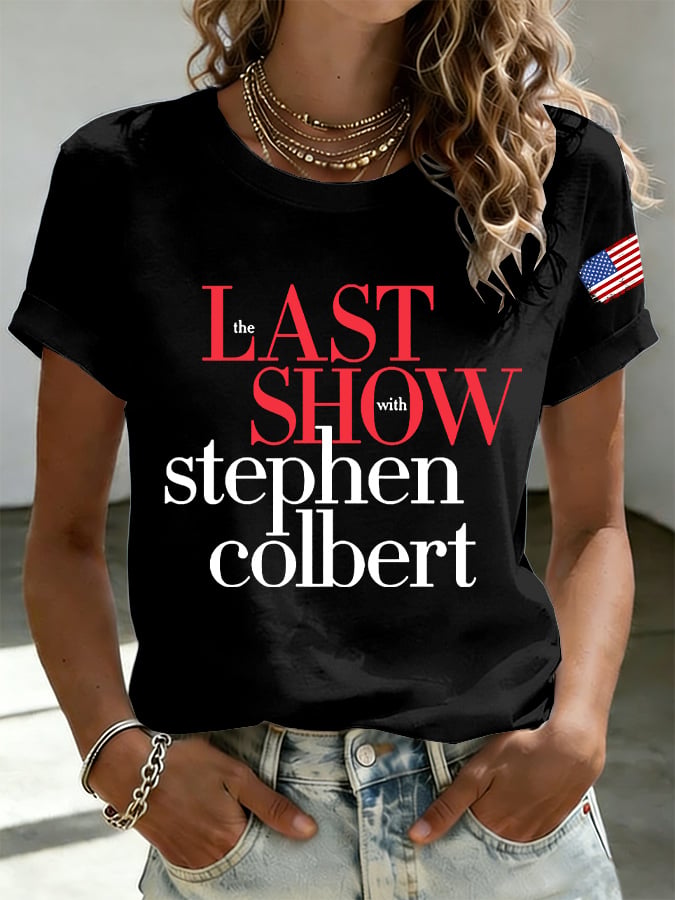 T-shirt con stampa retrò "Last Show"