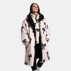 Peignoir de Séchage Imperméable Coupe-Vent, Robe de Changement Doublée Polaire Sherpa Douce, Manteau Veste à Capuche Surdimensionné à Manches Longues pour Enfants, Adultes, Hommes, Femmes, Surf, Plage, Natation, Restez au Sec