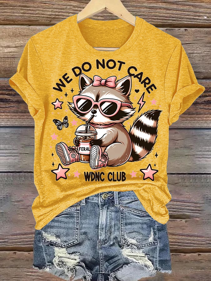 🔥Buy 3 Get 15% Off🔥Women's  Cute little raccoon for Women's WDNC Menopause & Perimenopause Printed T-shirt
