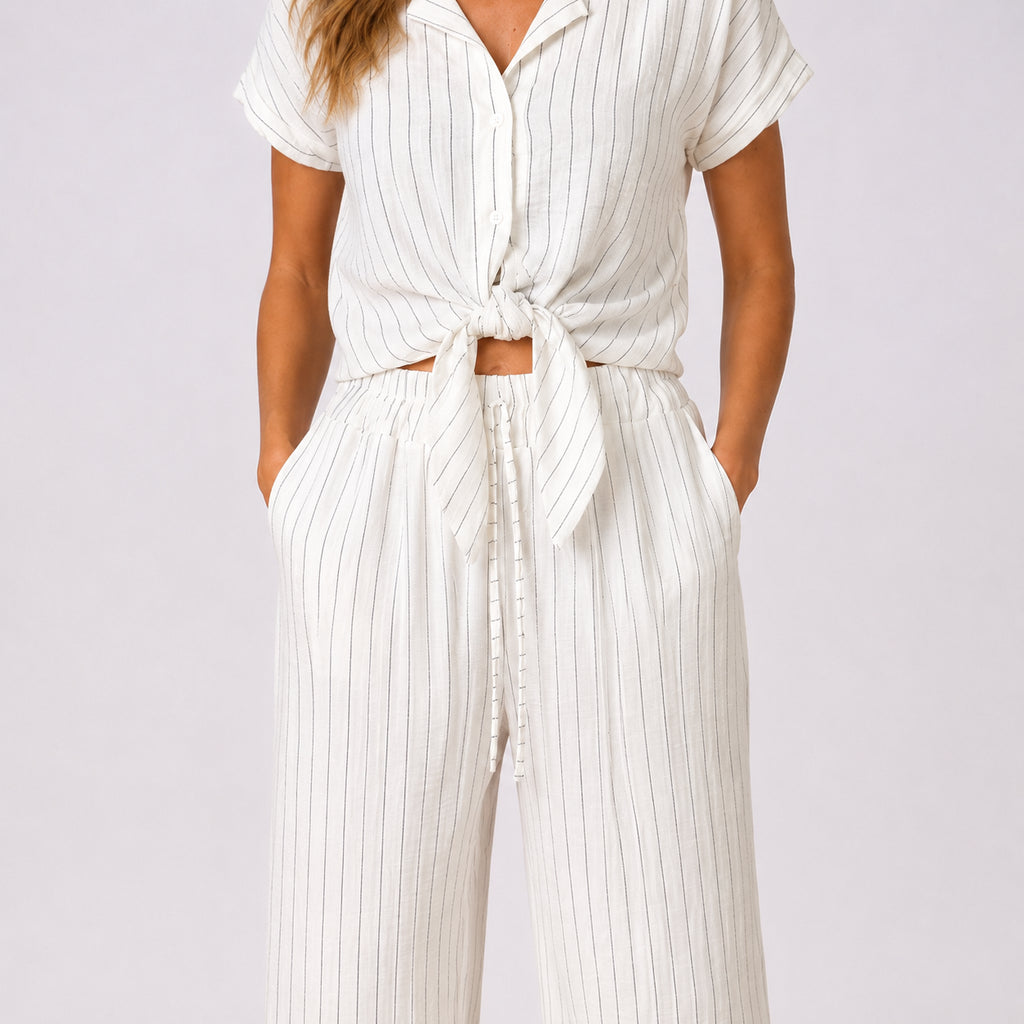 [2026.COUTURE] Coordinato Gessato, Pantaloni E Camicia