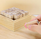 25Pcs Small Heart Shape Wooden Rubber Stamps with Box Mini Cute DIY Diary Stamps Set for Craft Decorating Scrapbooking and Wedding Invitation Cards (Red 25pcs Love)