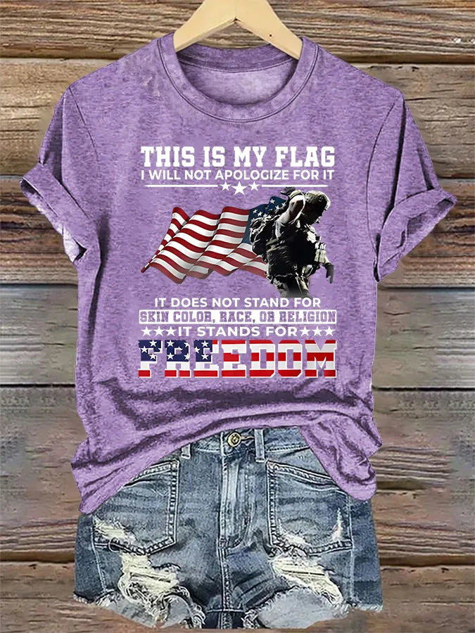 T-shirt da donna con stampa THIS IS MY FLAG
