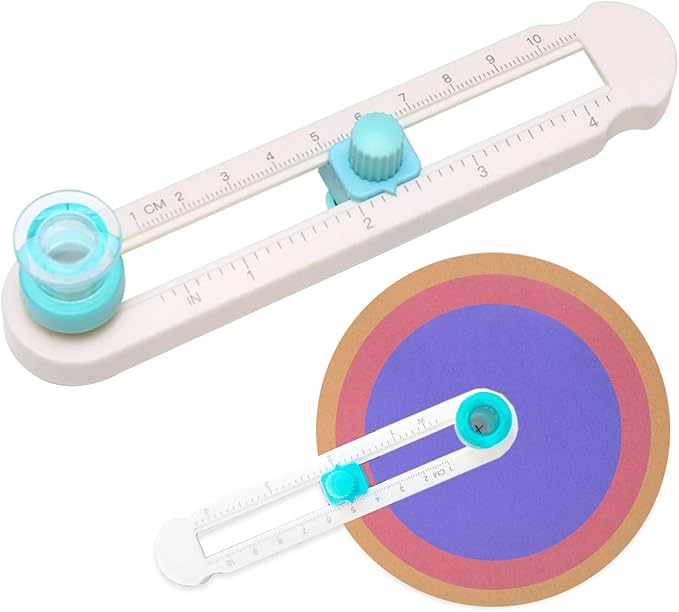 Taglierine circolari per l'artigianato, taglierina circolare fai da te, taglierina circolare per carta, regolabile di qualsiasi dimensione 2-20 cm, fornita con protezione della lama inferiore, funzionamento semplice e taglio liscio