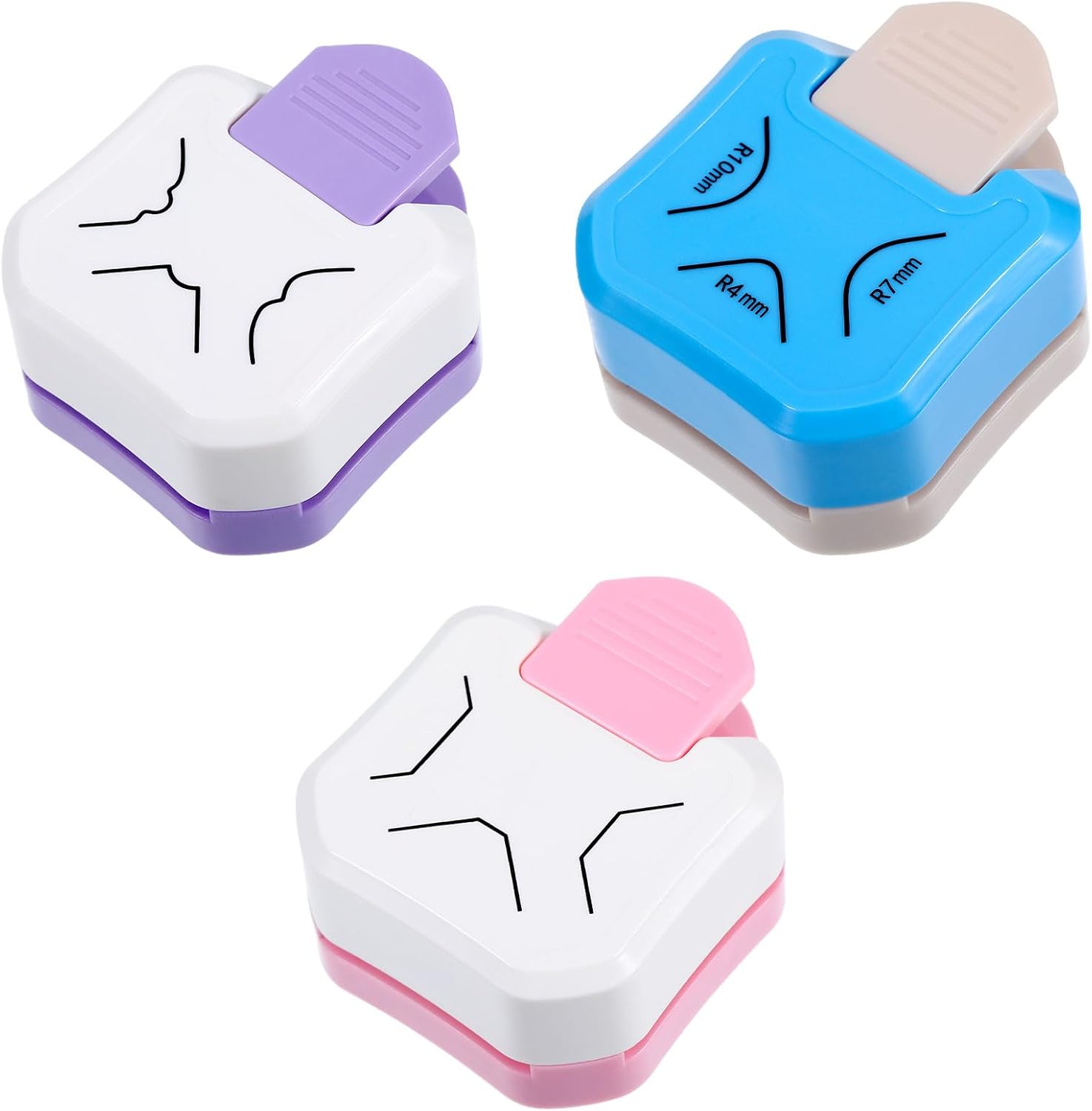 3 Pcs Paper Corner Rounder Punch, 3 Hole Punch Paper Cutter 3 in 1, Corner Cutter Rounder for Cardstock Scrapbooking Scrapbook Supplies, Photo Corners Hole Puncher for Crafts Journaling Supplies