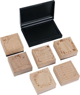 30PCS Wooden Rubber Stamps, Vintage Wood Letter, Mini Cute Emoji Stamps for Cards Making DIY Scrapbooking Photo Album Decoration