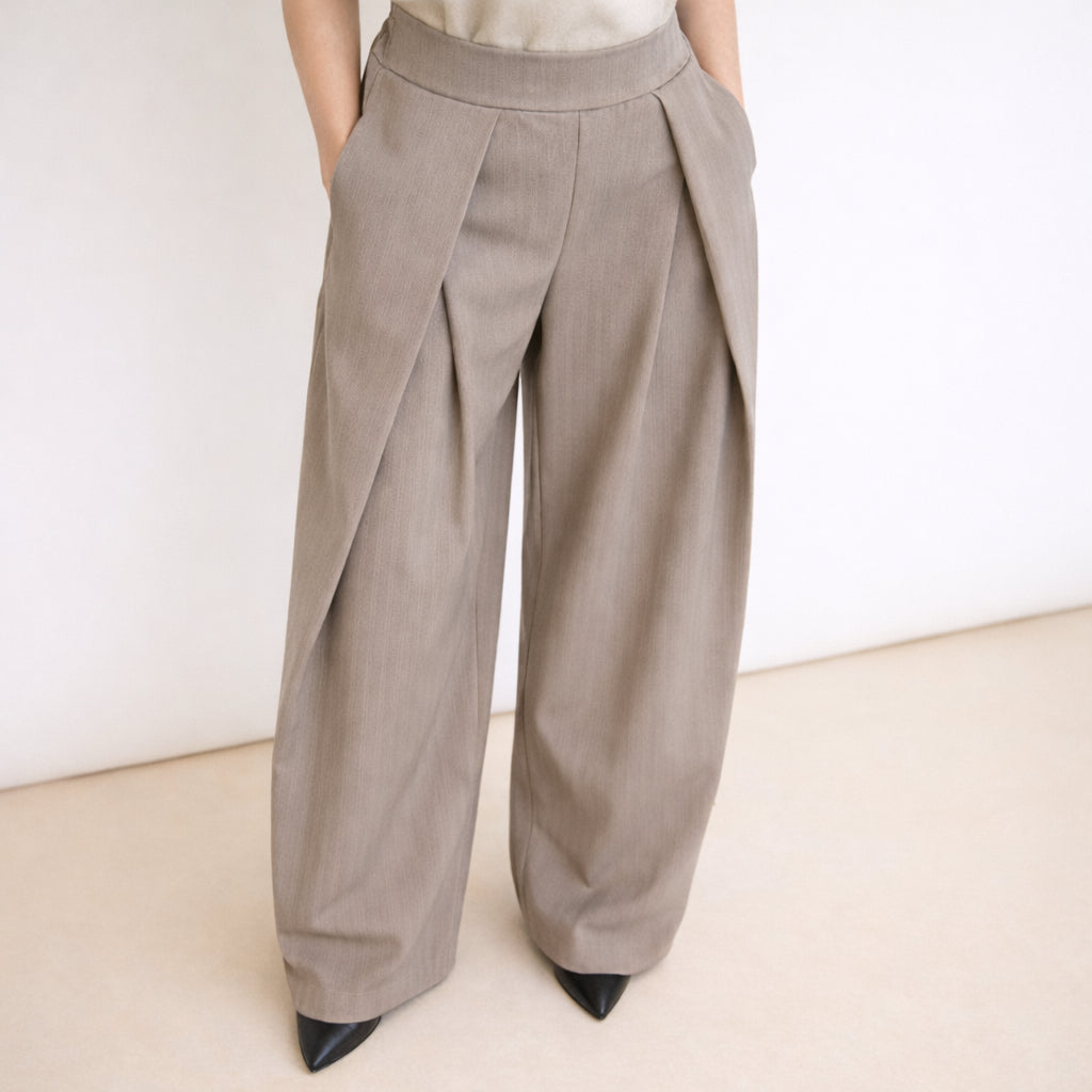 [2026.NOHO] Eva, Pantaloni Barrel Con Pence Frontali