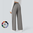Pantaloni da Lavoro a Vita Alta con Tasche e Gamba Dritta, Abiti Business Casual da Donna, Abbigliamento Sportivo e da Esterno da Donna