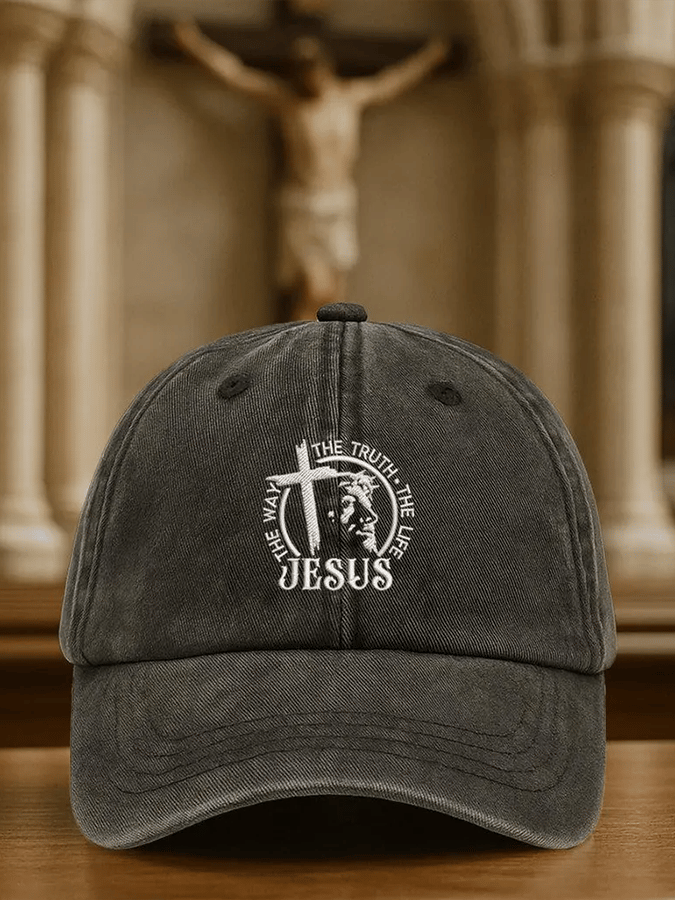 Unisex Vintage Faith The Way The Truth The Life Printed Hat