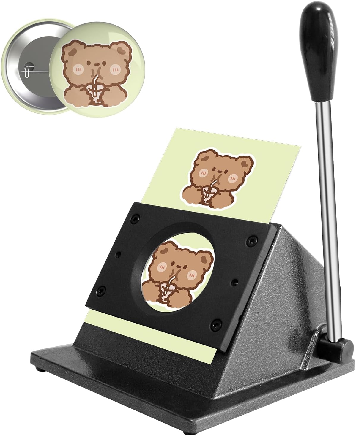 2.28" 58mm Button Paper Cutter, Circle Cutter Circle Punch, Round Paper Cutter Die Cut Machine for Making 2.28" 58mm Buttons DIY Button Making