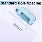 2 Hole Paper Punch,Metal Two Hole Punch，Adjustable 2 Hole Paper Puncher for A4/A5/B5 Looseleaf Book and Home Supplies（Blue）