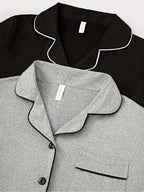 Ensemble cardigan à revers pour femmes, tricot décontracté ample à manches longues, tenue d'intérieur automne et hiver, 2 pièces