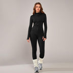 Giacca sportiva da donna con zip intera, maniche lunghe, vestibilità aderente, tessuto elasticizzato ad asciugatura rapida con fori per i pollici per corsa, yoga, palestra, allenamento, abbigliamento sportivo