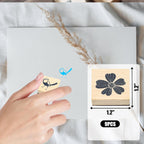 9 Timbri Vintage in Legno con Gomma, Timbri in Legno per Lavorazione Modelli di Farfalle Uccelli Coccinelle Fiori Piante, Set di Timbri in Gomma ad Inchiostro per Scrapbooking, Arte Fai da Te e Diari