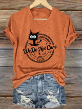 V-Neck Retro Funny Proud Member Of  Club We Do Not Care Menopause Perimenopause Print T-Shirt