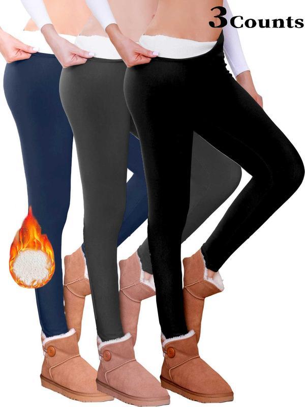 Legging Femme en Molleton Polaire Doux, Velours d'Agneau, Taille Haute Style Sportif, Chaleur Automne Hiver, Coupe Ajustée Design Uni, Tailles S-Xxl (cadeau) Tissu Vêtements Femme