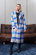 Wool checked coat