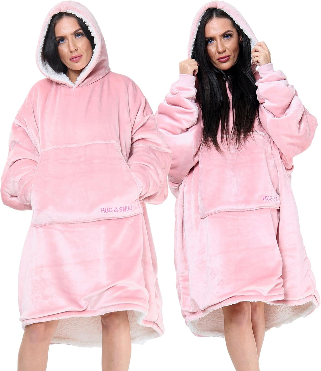 Couverture Sweat à Capuche Géante Homme Femme, Polaire Sherpa Ultra Douce Chaude Confortable Portable, Plaid Couverture à Manches pour Adultes Ados avec Grande Poche