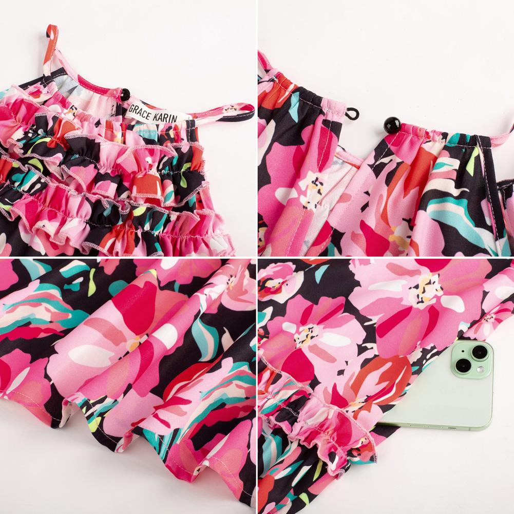 Robe florale, style bohème décontracté, tenue d'été quotidienne