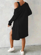 Completo da donna a righe, stile casual, tessuto confortevole, design alla moda, perfetto per l'uso quotidiano, abbigliamento