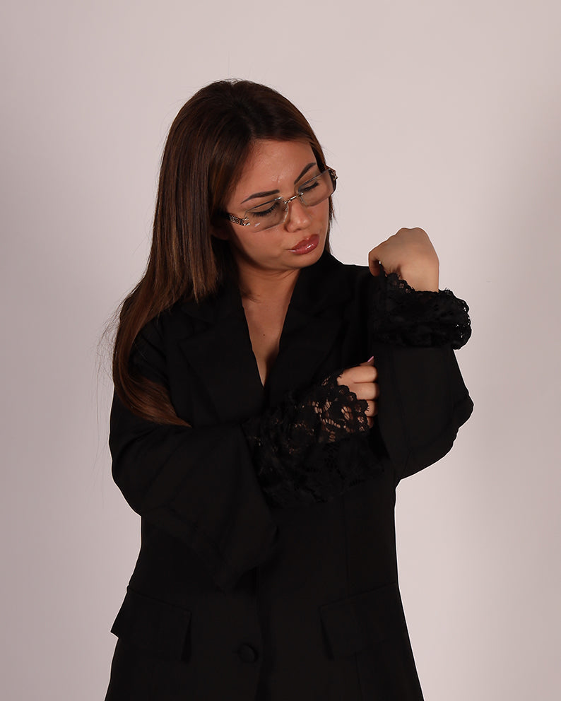 Tailored Lace Sleeve Suit