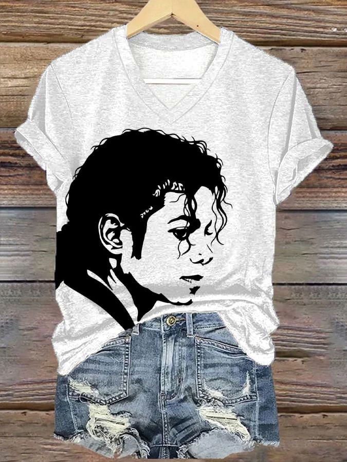 T-shirt a maniche corte stampata da donna con arte in stile retrò "Superstar"