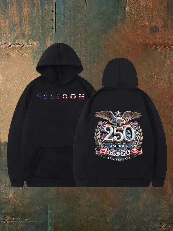 Unisex Felpa con cappuccio stampata 250° anniversario americano