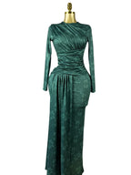 Women's O-Neck Long Sleeve Maxi Prom Dress