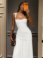 Women's Solid Color TIe-back Sleeveless Bodycon Slip Dress