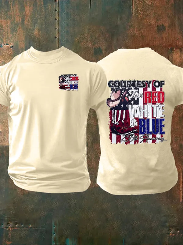 T-Shirt Da Uomo "Courtesy Of Red White And Blue, 250° Anniversario Della Libertà"