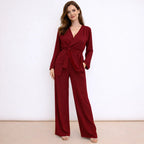 [2026] Spring, Completo Pantaloni E Maglia Incrociata