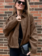 Giacca Aviator Donna, Nuovi Cappotti E Giacche, Giacca Casual Con Cerniera Da Donna Per L'Inverno, Giacca Da Pilota Oversize Taglio Corto, Giacca Corta Streetwear Donna 2025, Capispalla
