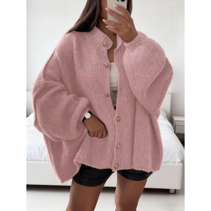 Gilet en tricot torsadé uni pour femme, à boutons, manches longues, ouvert devant, à porter au quotidien en automne et en hiver