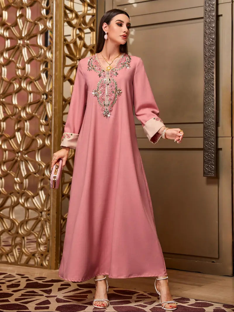 Elegante Abito da Sera Ricamato Abbigliamento Formale, Elegante Vestito da Festa, Abiti Classici e Sobri
