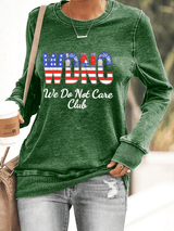 Women's  Retro Funny Proud Member Of  Club We Do Not Care Menopause Perimenopause Print  Knitted Tops