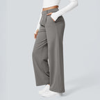 Pantaloni da Lavoro a Vita Alta con Tasche e Gamba Dritta, Abiti Business Casual da Donna, Abbigliamento Sportivo e da Esterno da Donna