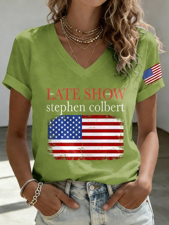 🔥Buy 3 Get 15% Off🔥V-Neck Retro Last Show Print T-Shirt