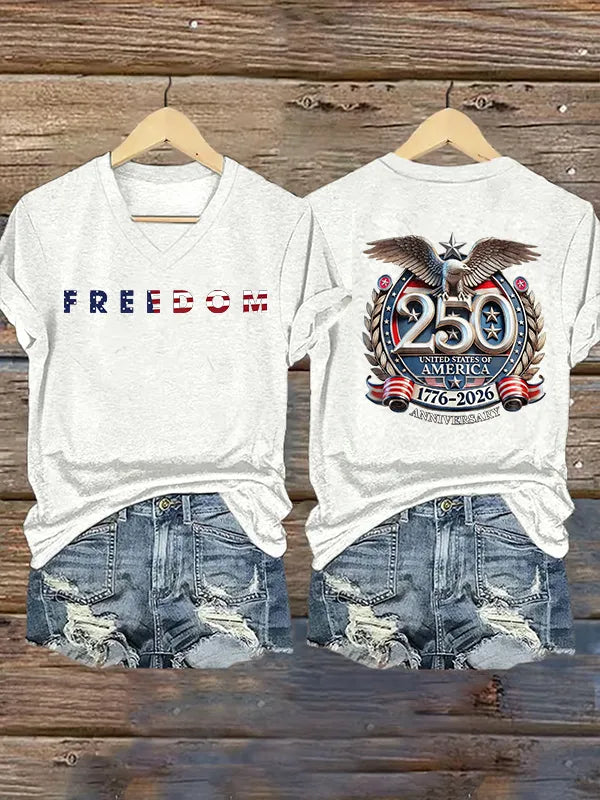 T-shirt stampa FREEDOM da donna