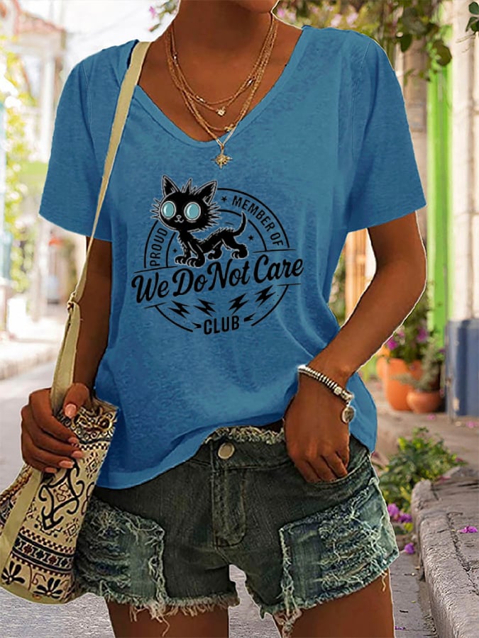 Women's  Retro Funny Proud Member Of WDNC Club We Do Not Care Menopause Perimenopause Print T-Shirt
