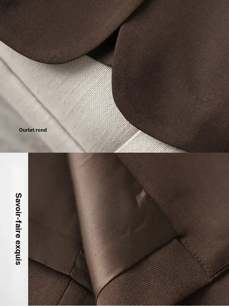 Veste blazer élégante à un bouton pour femme, manteau à manches longues et coupe ajustée pour le bureau, vêtement d'extérieur mode automne et hiver