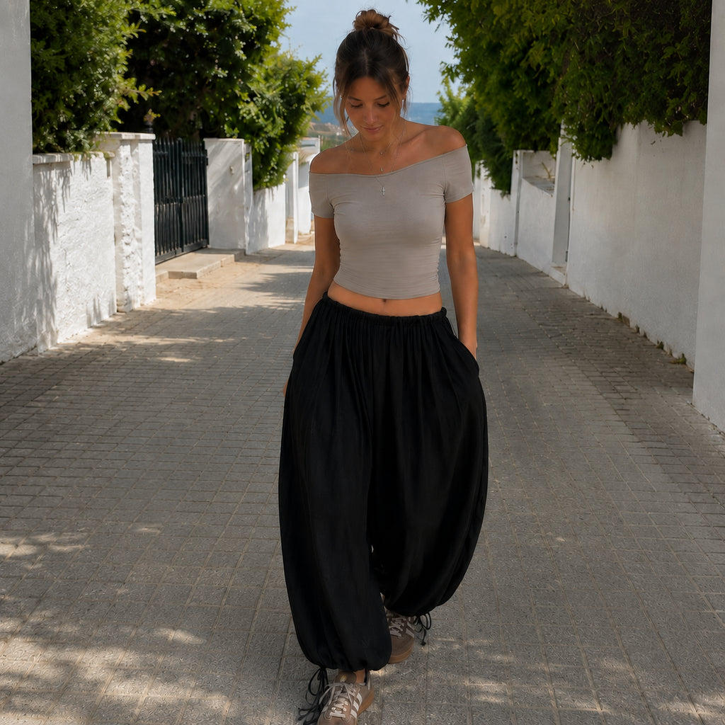 [2026.SOUL] Pantaloni Ampi Con Coulisse Regolabile